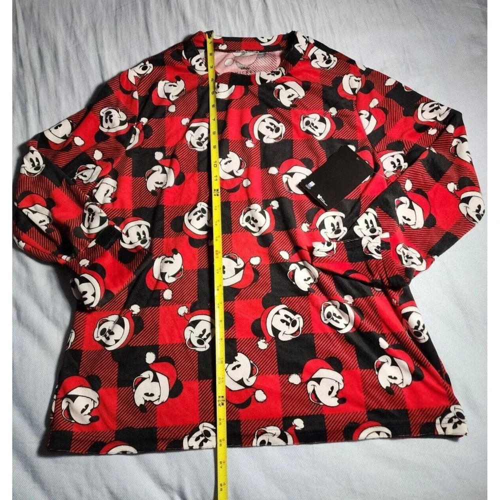 Disney Mickey Mouse Sleepwear Womens Medium Red Plaid Pull Over Long Sleeve NWT - Picture 10 of 16